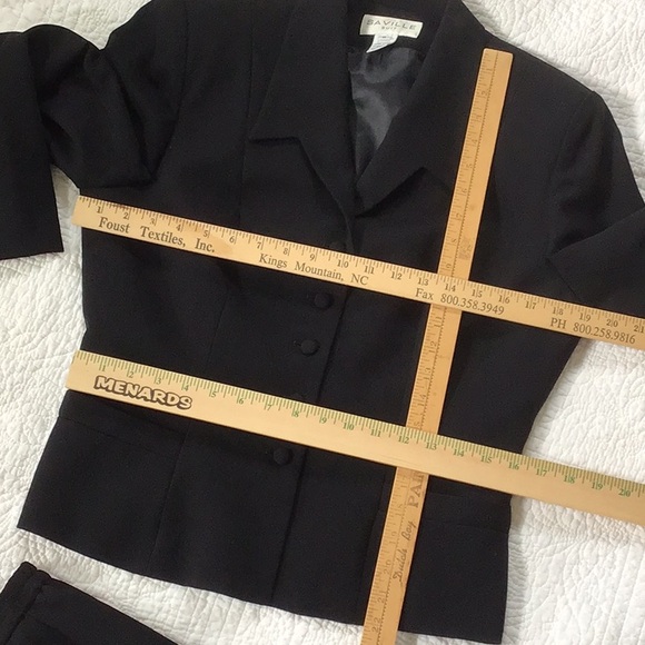 ⚜️ SAVILLE ‘Suit’ Black Jacket and Knee Length Skirt with Pockets - Picture 9 of 12